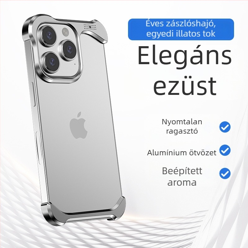 Speciálisan formázott aromaterápiás alumíniumötvözet – kompatibil Apple iPhone 17 Pro Max fém tokhoz és iPhone 16 Pro üres héjhoz