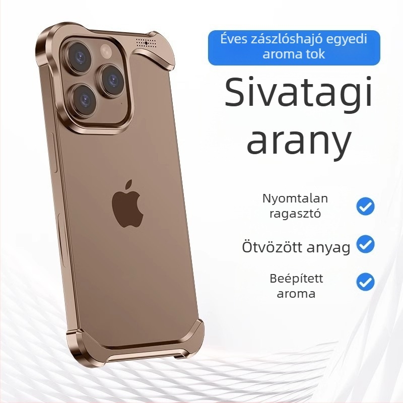 Speciálisan formázott aromaterápiás alumíniumötvözet – kompatibil Apple iPhone 17 Pro Max fém tokhoz és iPhone 16 Pro üres héjhoz