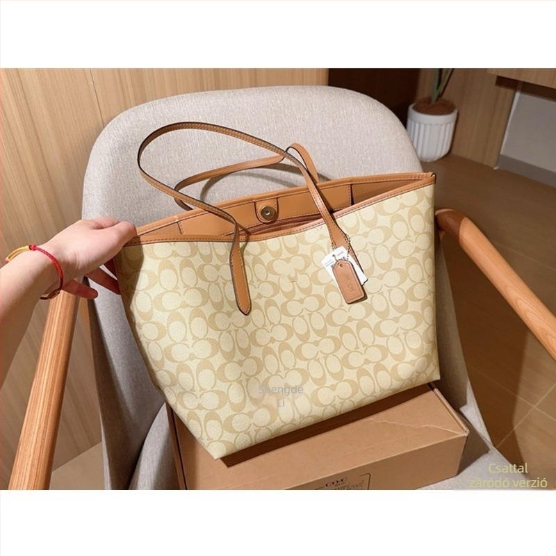 PVC tote táska mágneszárakkal, nagy kapacitású, horizontális négyszög alakú, dupla fogantyú