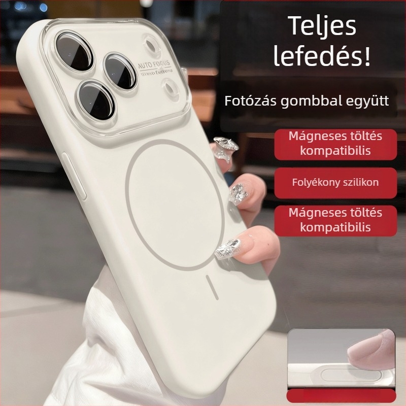 Apple telefon tok, folyékony szilikonból, matt felülettel, ütésálló védelem, egyszerű és elegáns