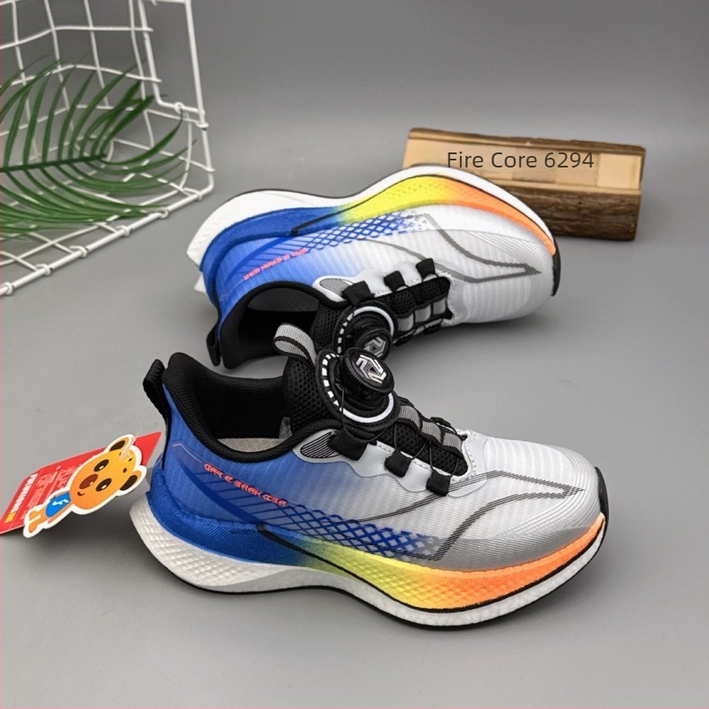 Zhijin Gyerekek Futócipő - könnyű, légáteresztő hálós felsőrész, uniszex, forgatható gombos zárás, 2026 tavasz