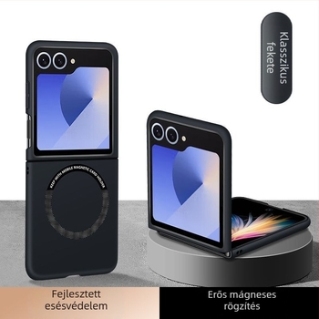 Telefonvédőtok – mágneses hajtogatható Flip fedél Samsung Z Flip6/7-hez, TPU matt védőtok, csúszásmentes és ütésálló