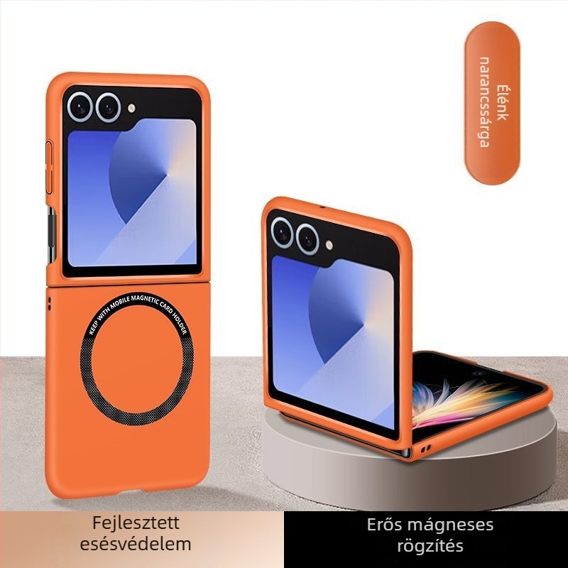 Telefonvédőtok – mágneses hajtogatható Flip fedél Samsung Z Flip6/7-hez, TPU matt védőtok, csúszásmentes és ütésálló