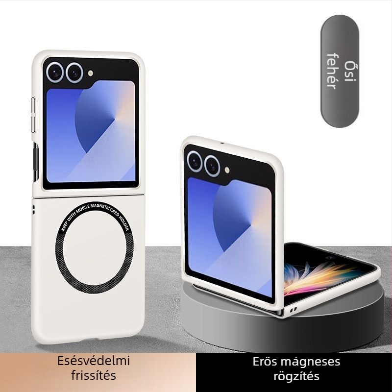 Telefonvédőtok – mágneses hajtogatható Flip fedél Samsung Z Flip6/7-hez, TPU matt védőtok, csúszásmentes és ütésálló