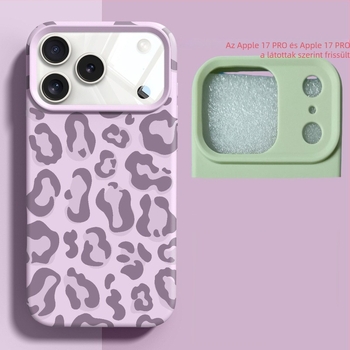 Leopard mintás teljes lefedettségű tok iPhone 17 Pro Max és iPhone 16 Pro Max számára, folyadékhatású dizájn, 15 darabos készlet