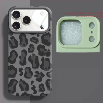 Leopard mintás teljes lefedettségű tok iPhone 17 Pro Max és iPhone 16 Pro Max számára, folyadékhatású dizájn, 15 darabos készlet