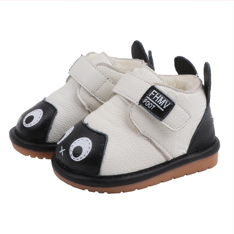 Baba téli sportcipők bőrfelsővel, fleece bélés, vastag talppal, Velcro-záródás, 12–36 és 24–48 hónapos korcsoportnak