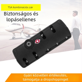 Bőröndzár jelszóval, ABS anyag, modell ES-057, lopás elleni védelem, poggyász-kiegészítő