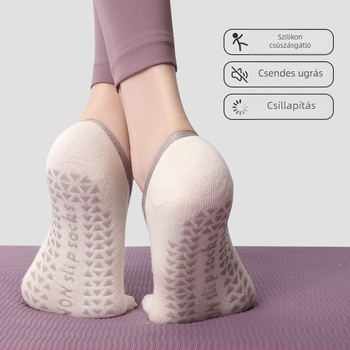 Női ötujjú jóga zokni, belső pilates zokni, pamut 80–90%, csúszásmentes, nedvszívó