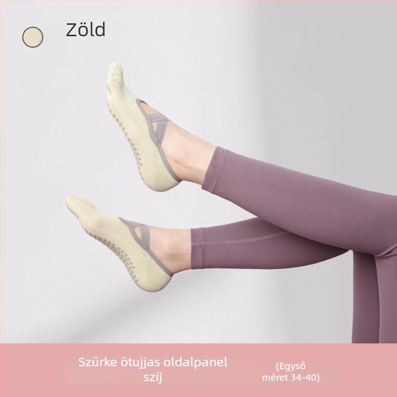 Női ötujjú jóga zokni, belső pilates zokni, pamut 80–90%, csúszásmentes, nedvszívó