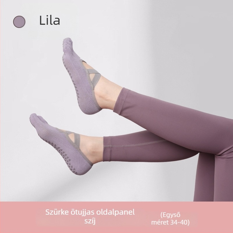 Női ötujjú jóga zokni, belső pilates zokni, pamut 80–90%, csúszásmentes, nedvszívó