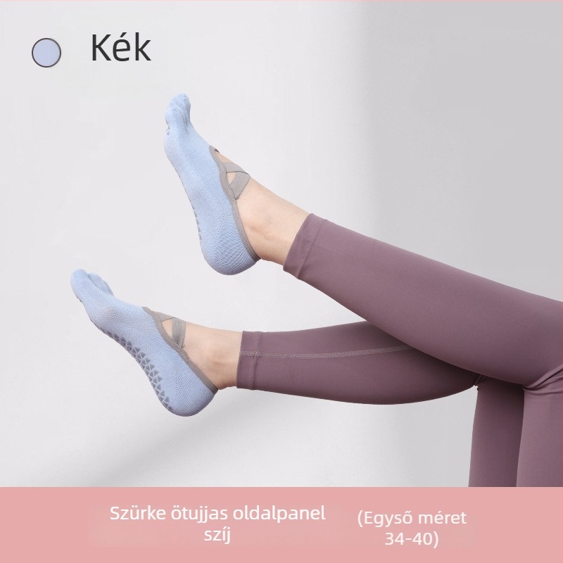 Női ötujjú jóga zokni, belső pilates zokni, pamut 80–90%, csúszásmentes, nedvszívó