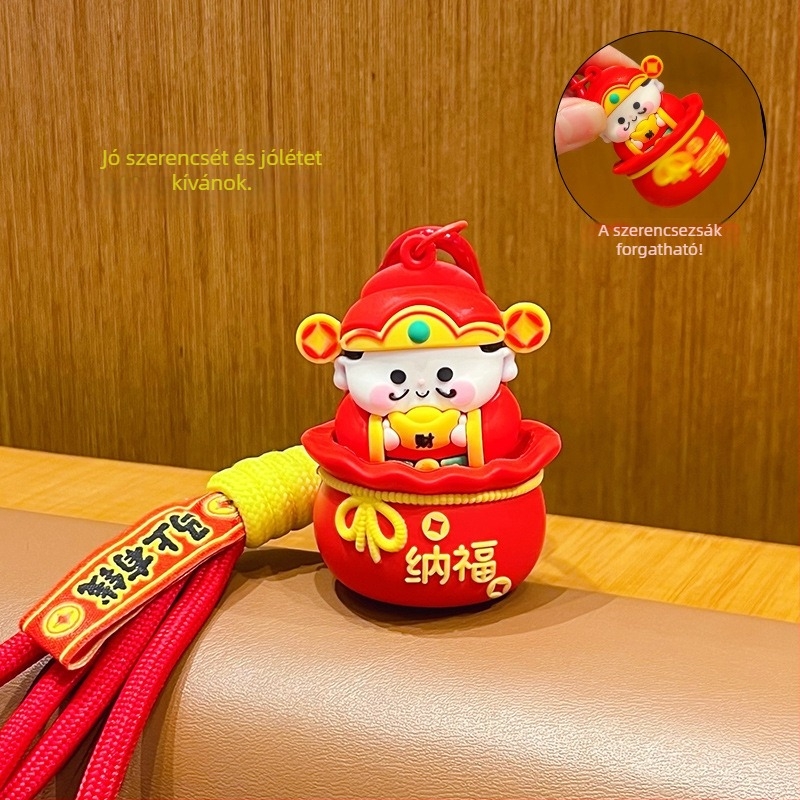 Kulcstartó: Forgó Gazdagság Istene, PVC, Képregény-stílus, A ló éve