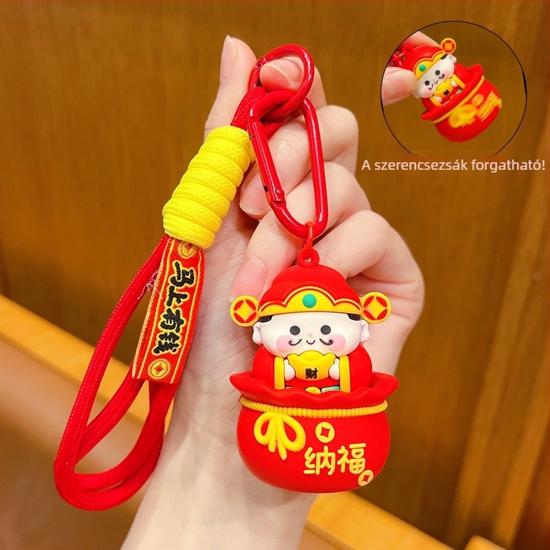 Kulcstartó: Forgó Gazdagság Istene, PVC, Képregény-stílus, A ló éve