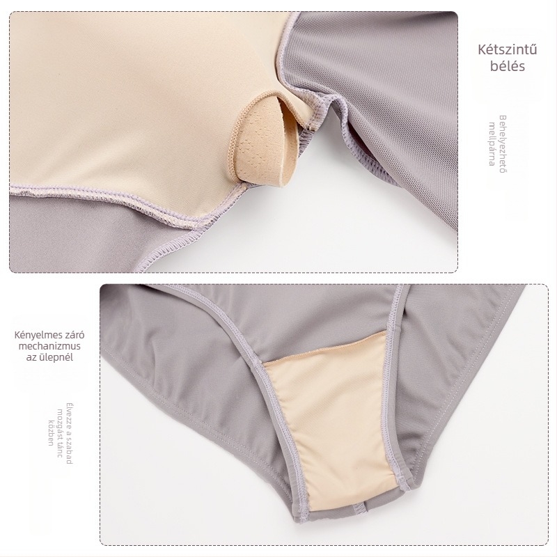 Lingyan Nylon 75% balettbody nőknek, felnőtteknek, hosszú ujjú, stand-up gallér, modern táncruha