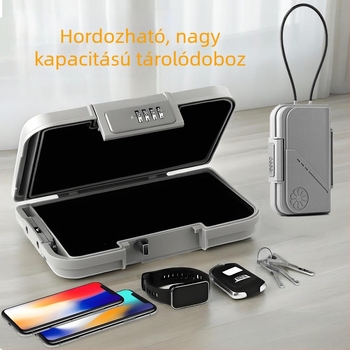Hordozható vízálló jelszavas kulcstartó doboz, zárt strandtároló a telefonhoz