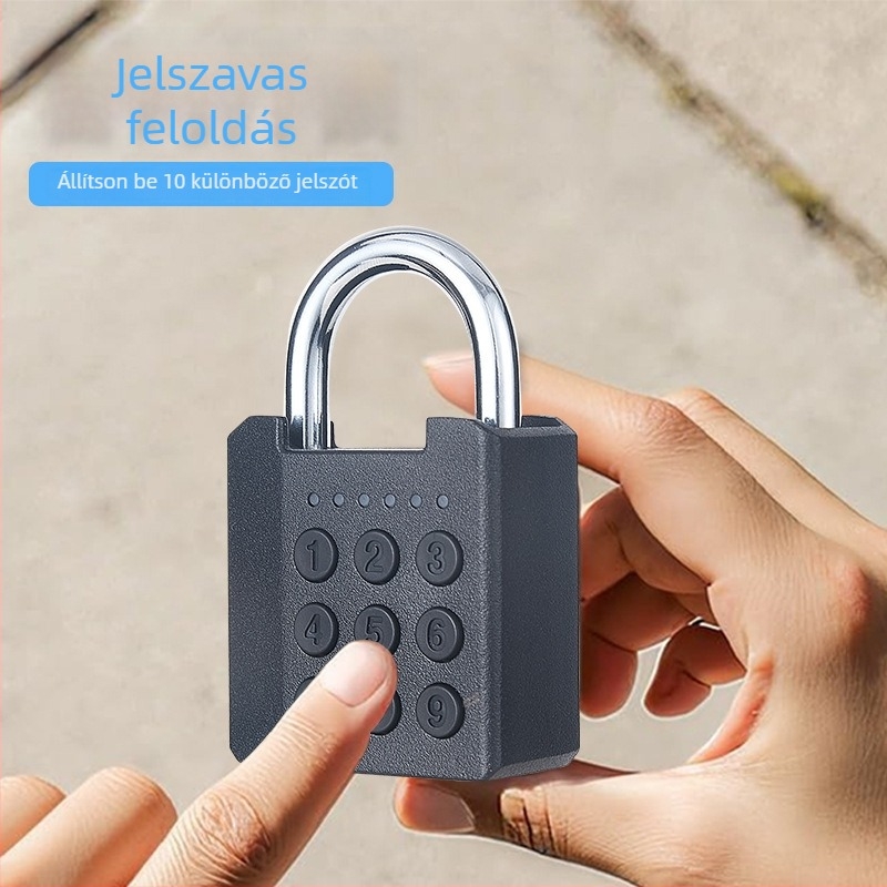 Okos számzár kulccsal, kültéri vízálló, zár elleni lopás, ajtókhoz és tárolókhoz