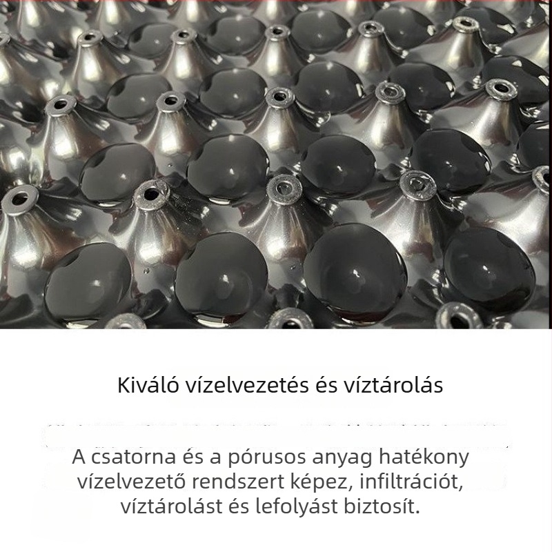 Tetőkertek drenázs- és gyökérgátló tábla – műanyag hidrofób drénszűrő virágcserepek és kerti tavak számára