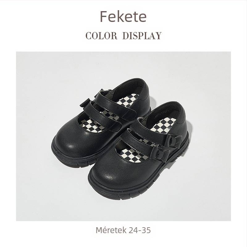Carter Rabbit Mary Jane gyermekcipők, bőr Ultrafilm, 2023 őszi kollekció, brit preppy stílus, Velcro-zár, kód X3CK008