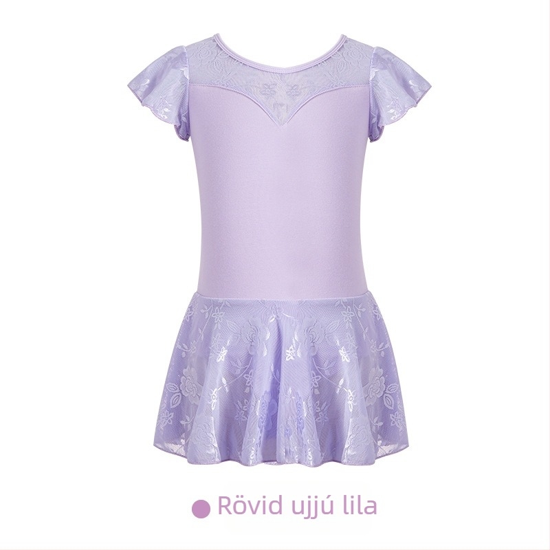 Lányoknak készült modern táncruha balett gyakorláshoz – pamut belső Spandex béléssel, apró virág mintával