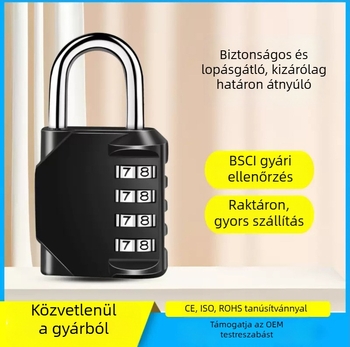 Megvastított cinkötvözet zártest, nagy méretű négyjegyű kombinációs zár, kültéri biztonsági raktárzár