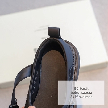 PU bőr Mary Jane gyerekcipő lányoknak, Velcro-zárás, EVA talpbetét, gumitalp, színben harmonizáló minta, főiskolai stílus, 4-16 éveseknek, tavasz-ősz