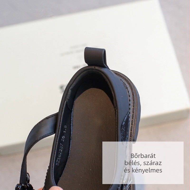 PU bőr Mary Jane gyerekcipő lányoknak, Velcro-zárás, EVA talpbetét, gumitalp, színben harmonizáló minta, főiskolai stílus, 4-16 éveseknek, tavasz-ősz