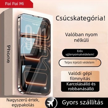 iPhone 16-hoz edzett üvegből készült képernyővédő — teljes lefedettség, HD élesség, karcolásálló, ujjlenyomatmentes, kékfény-szűrés
