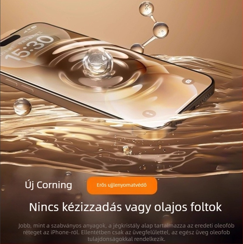 iPhone 16-hoz edzett üvegből készült képernyővédő — teljes lefedettség, HD élesség, karcolásálló, ujjlenyomatmentes, kékfény-szűrés