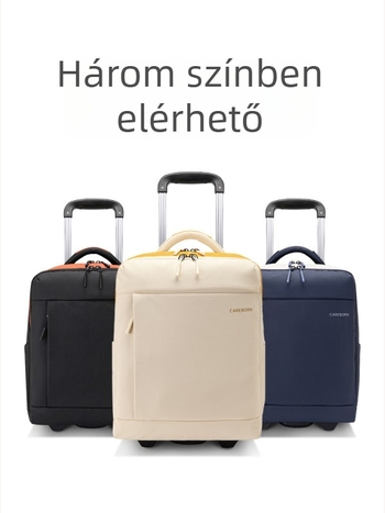 Kerekgurulós hátizsák teleszkópos fogantyúval kézipoggyászhoz, cipzáras zárás, bevonatos Oxford anyag, súly 1,88 kg, kézipoggyászként engedélyezett