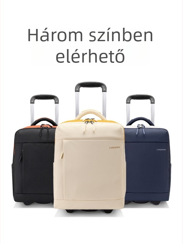 Kerekgurulós hátizsák teleszkópos fogantyúval kézipoggyászhoz, cipzáras zárás, bevonatos Oxford anyag, súly 1,88 kg, kézipoggyászként engedélyezett