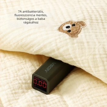 Pamut babaruhás obvug kendő kapucnival – hímzett rajz, A-osztályú melegség, újszülötteknek és kisgyermekeknek (tavasz/ősz/tél)