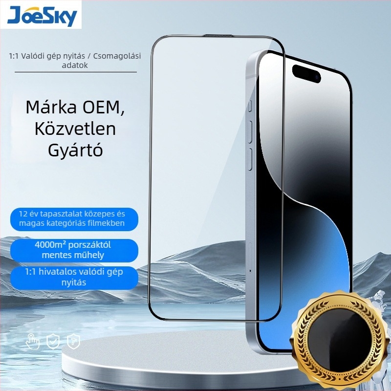 Edzett üveg kijelzővédő iPhone-hoz – Anti-Peep, Teljes képernyős HD, 0,33 mm, Elülső fólia, Porvédett