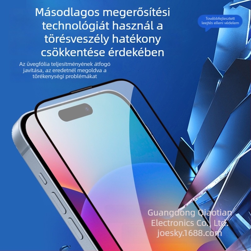 Edzett üveg kijelzővédő iPhone-hoz – teljes képernyős, HD, anti-peep, 0,33 mm