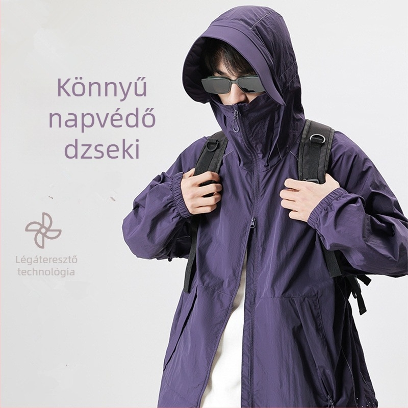 Férfiaknak szánt légáteresztő UV-védőing, könnyű, gyorsan száradó, laza szabású, kültéri sportokhoz, nyár 2025