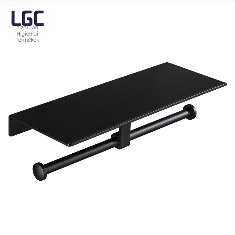 FALRa szerelhető alumínium vécépapír tartó, fúrás nélkül, kettőrészes készlet és telefontartó polc