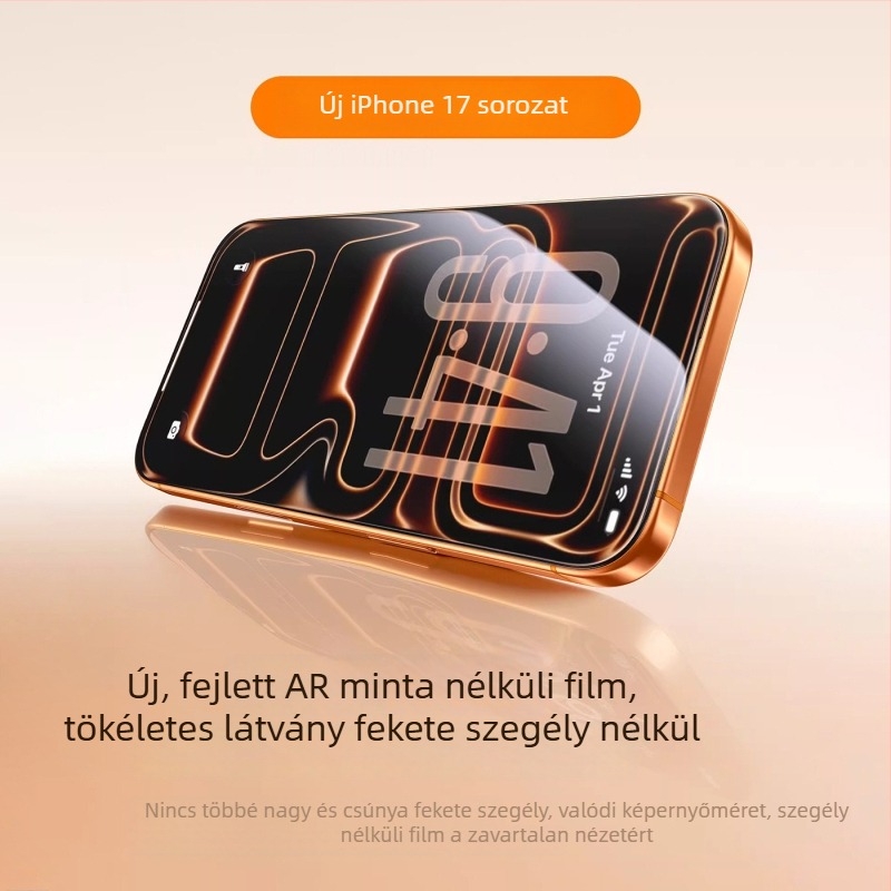 PaiPaiMi edzett üveg előlapi kijelzővédő fólia iPhone 17 Pro Maxhoz – por- és ütésálló, teljes képernyővédelmet nyújt