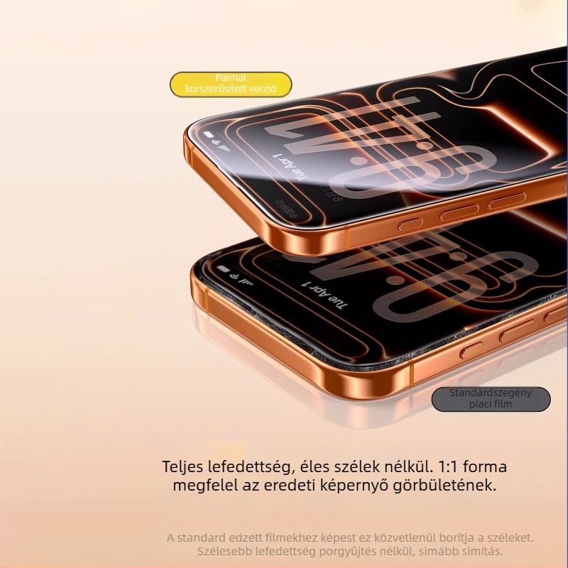 PaiPaiMi edzett üveg előlapi kijelzővédő fólia iPhone 17 Pro Maxhoz – por- és ütésálló, teljes képernyővédelmet nyújt