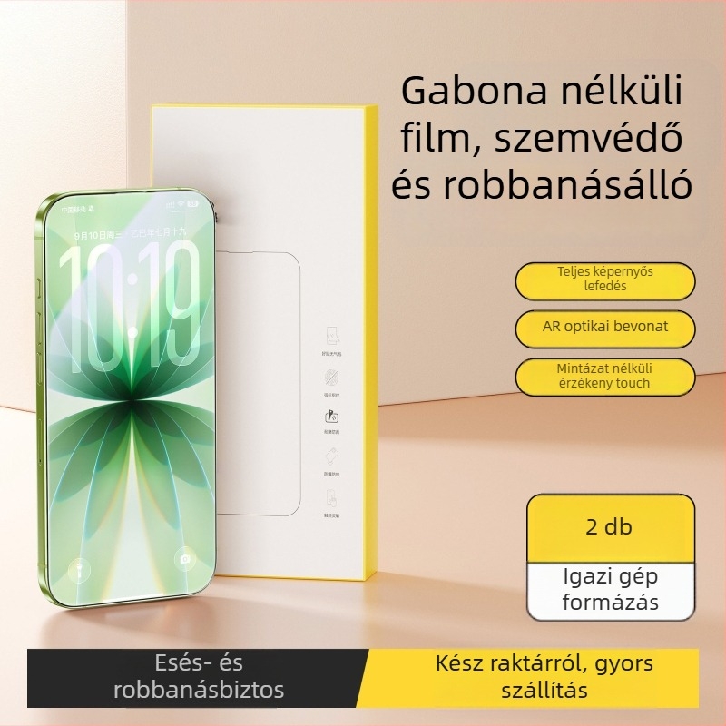 PaiPaiMi edzett üveg előlapi kijelzővédő fólia iPhone 17 Pro Maxhoz – por- és ütésálló, teljes képernyővédelmet nyújt