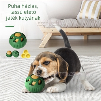 Szilikon kutya etető- és harapó játék, golyóval ami ételt szivárogtat, márka Enjoy the movement