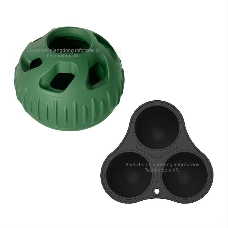 Szilikon kutya etető- és harapó játék, golyóval ami ételt szivárogtat, márka Enjoy the movement