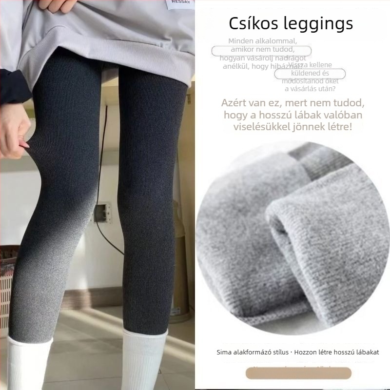 Téli alapréteg nadrág fleece-béléssel, vastag deréköv, karcsúsítás és fenékemelés, magas kompresszió, hosszú nadrág
