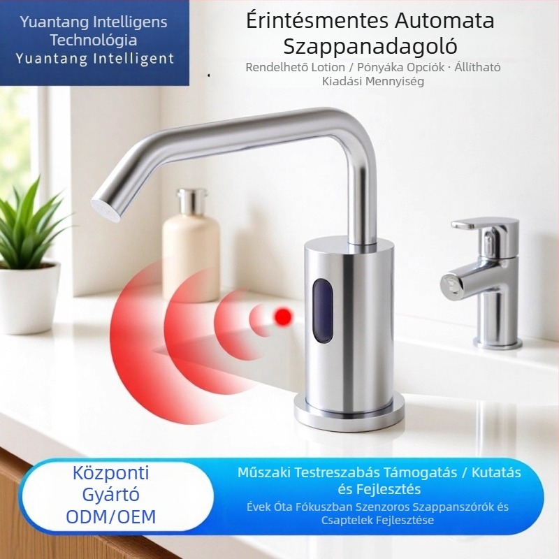 Réz indukciós habszappan adagoló, perforált szerelés, elektroplátolt felület, CE tanúsítvány, modern minimalista stílus