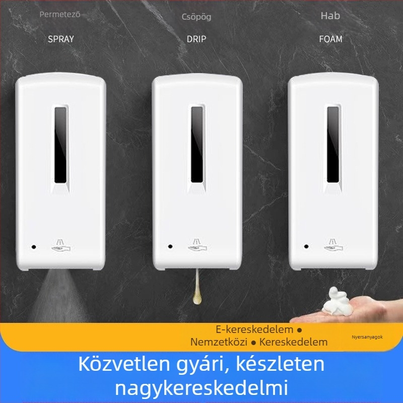 Automata kézfertőtlenítő adagoló - falra szerelhető, kereskedelmi használatra, érintésmentes, ABS, ROHS, 1050 g, injektiós öntés, indukciós működés