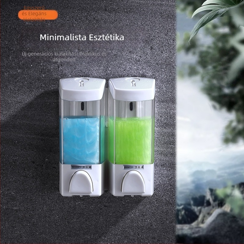 ABS-ből készült kézi szappanadagoló, 300/500 ml kapacitás, kézi nyomású működés, injekciós öntés, modern stílus