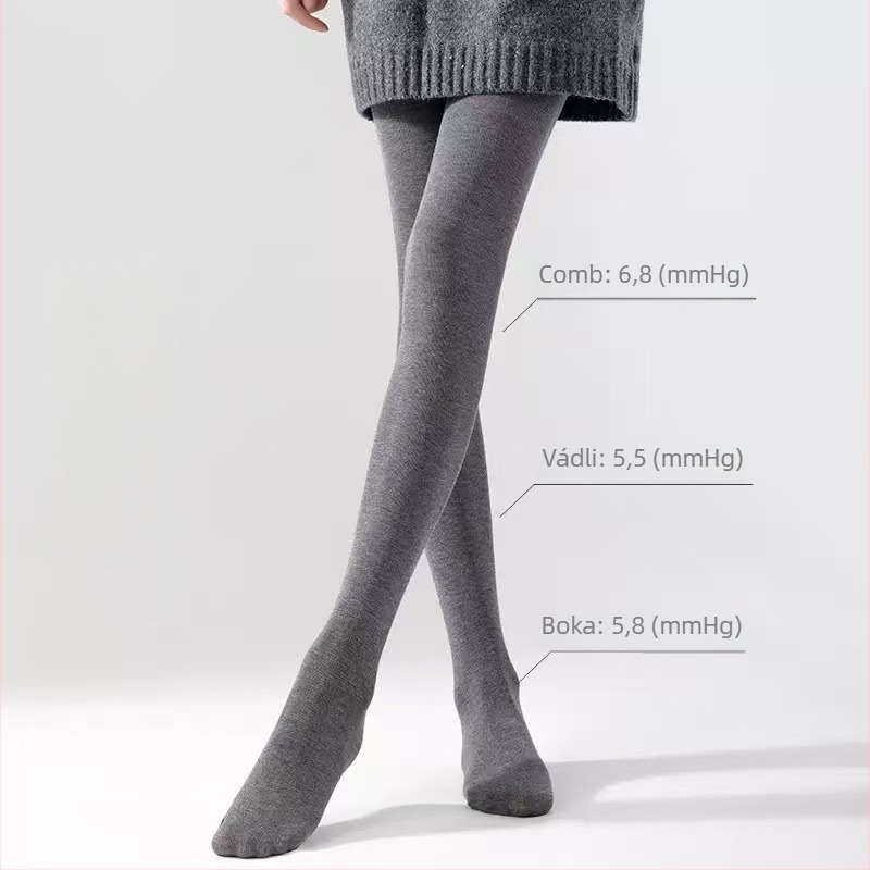 Pamut bordázott leggings fleece-béléssel, vastag, magas derekú, fekete