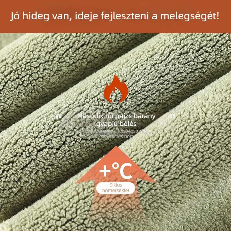 Mugwort Nylon Magas Derekú, Fleece Béléssel, Ultra Vastag, Slim-Fit Nadrág