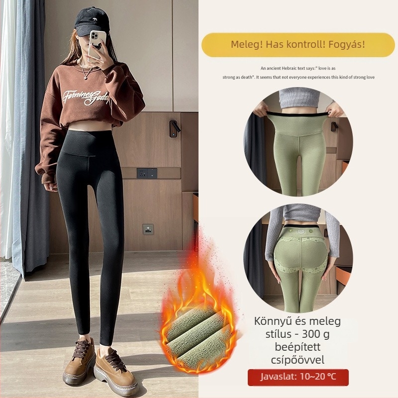 Mugwort Nylon Magas Derekú, Fleece Béléssel, Ultra Vastag, Slim-Fit Nadrág