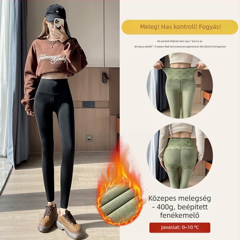 Mugwort Nylon Magas Derekú, Fleece Béléssel, Ultra Vastag, Slim-Fit Nadrág