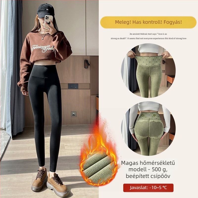 Mugwort Nylon Magas Derekú, Fleece Béléssel, Ultra Vastag, Slim-Fit Nadrág
